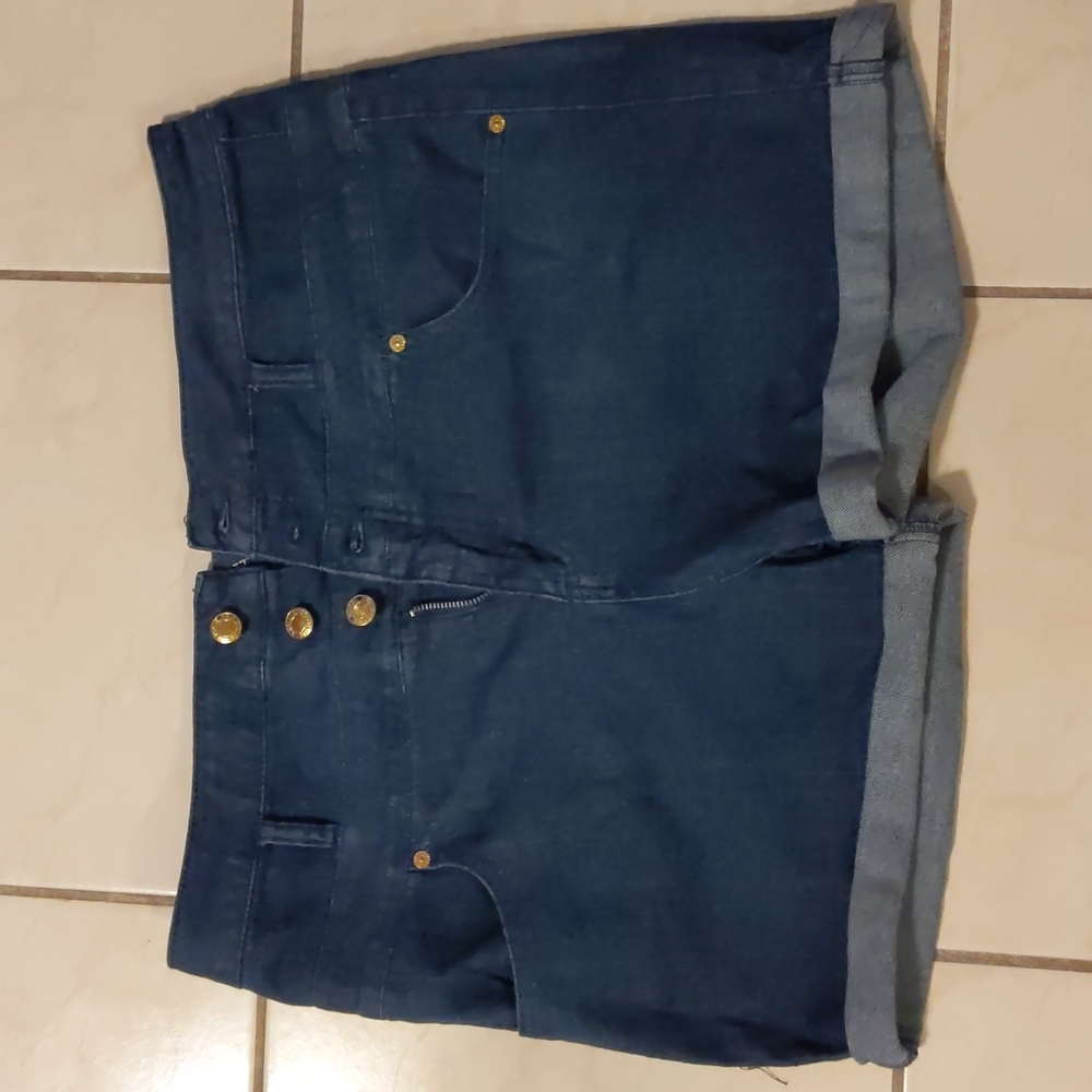 Arden B. Jean Cuffed Shorts - High Waist